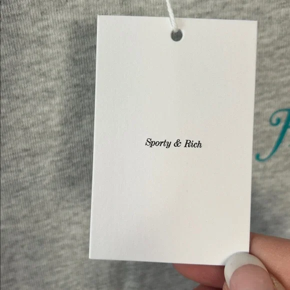NWT Sporty & Rich Rizzoli Hoodie Heathered Gray Size Large Health Club Graphic - Picture 6 of 11